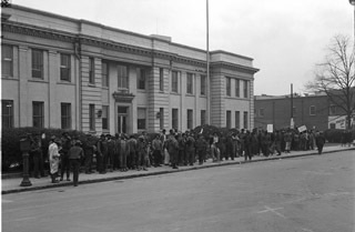 This image is of Durham City Hall, taken in 1948, where the protestors ended their march on July 20th